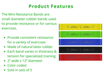Throwdown Mini Resistance Bands Level 2 – (X5) – Green